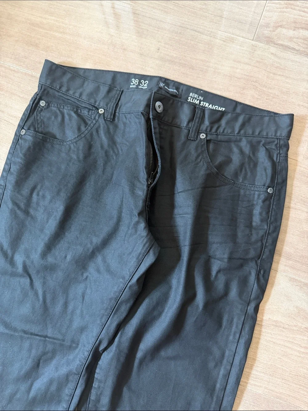 Men's Inc Black Slim Straight-Leg Jeans